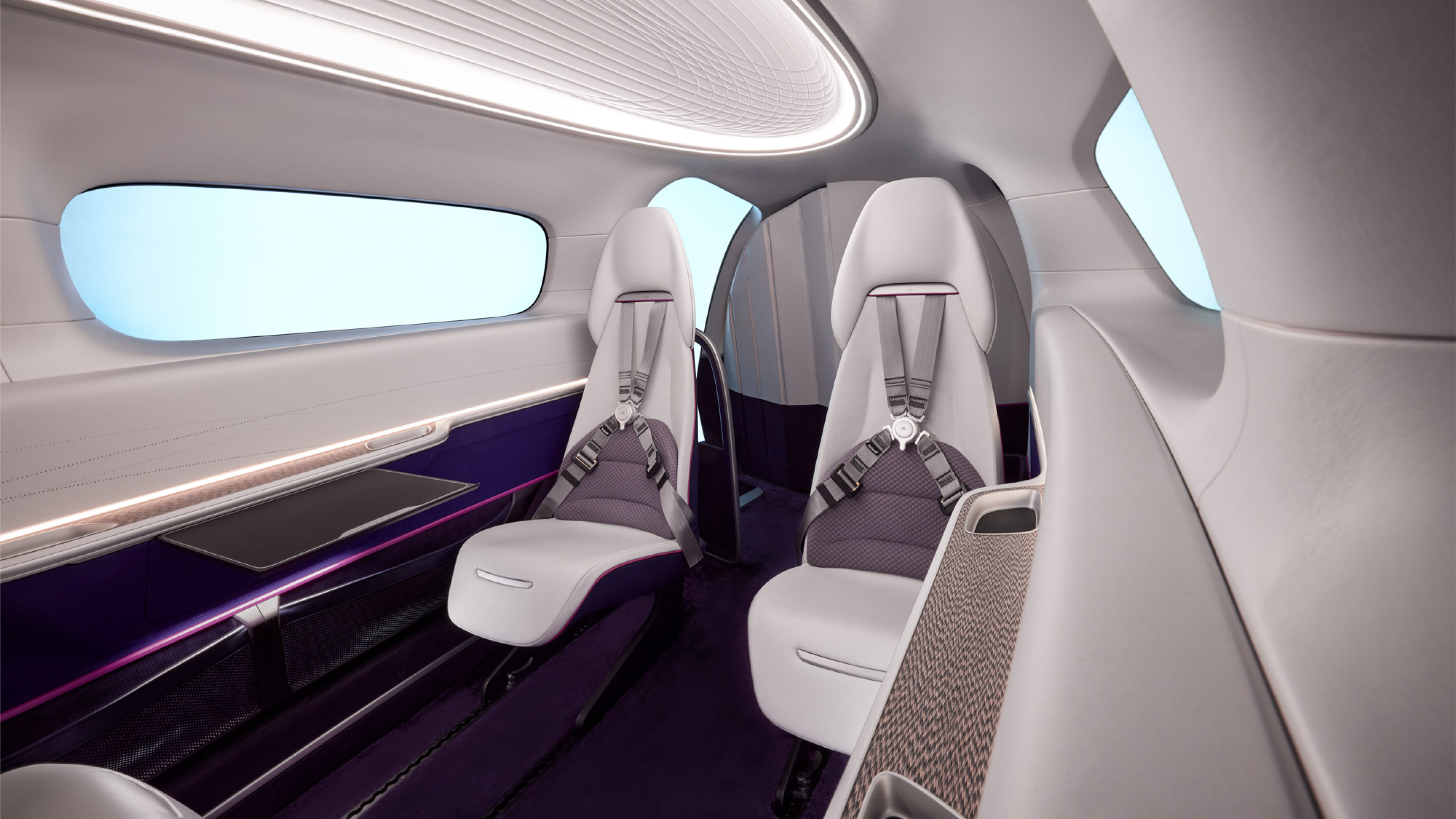 Mock up of interior of air taxi drone. Image: copyright Lilium