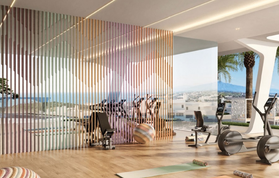 
Gymnasium with Missoni styling